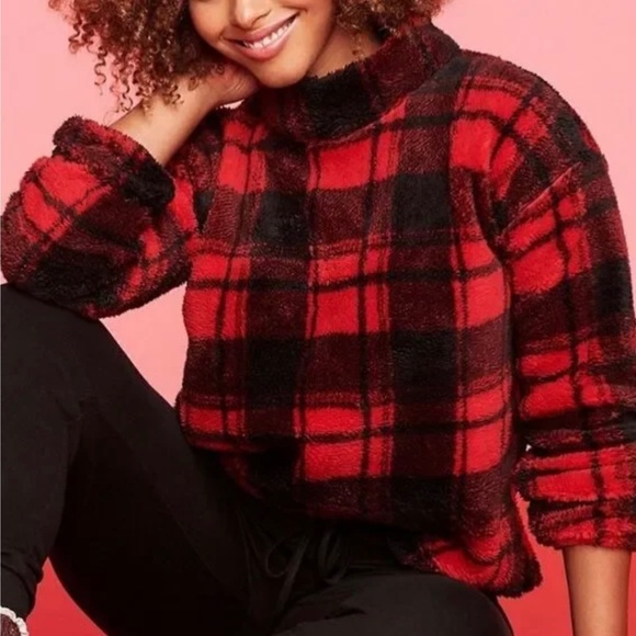 Maurice's Sherpa Buffalo Plaid Top - Picture 1 of 4